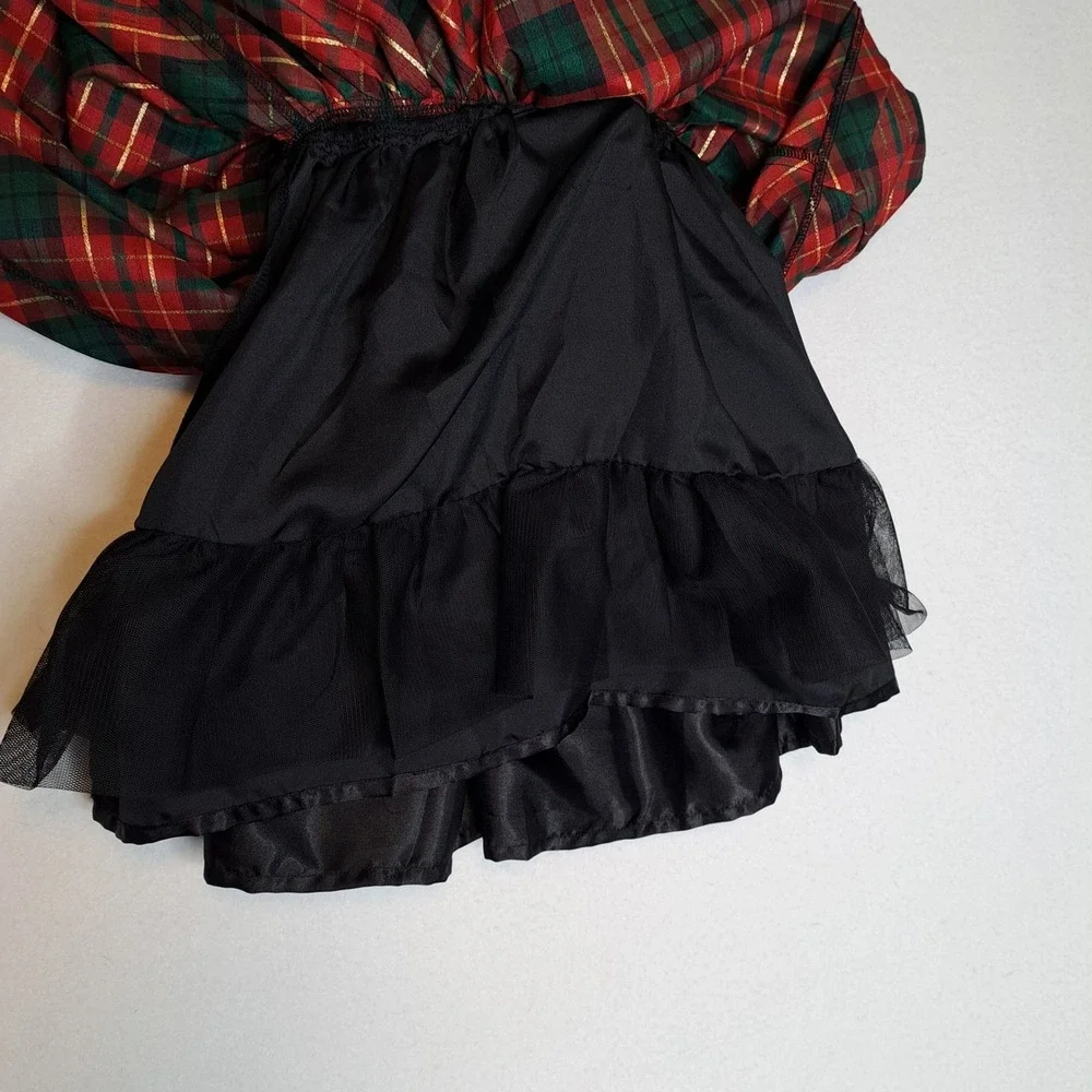 Gymboree Girls 3T‎ Dress Velvet Plaid Holiday Sparkle Bow Party Special Occasion